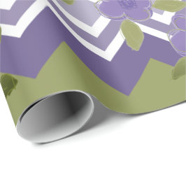 Papel De Regalo Púrpura Floral y moderno ajuste de regalo