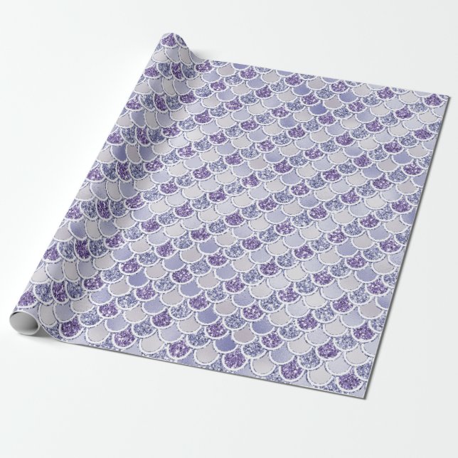 Papel De Regalo Púrpura Lilac Pearl Purpurina Mermaid    (Desenrollado)
