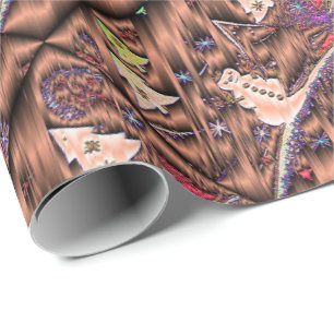 Papel De Regalo Púrpura metalizado del muñeco de nieve del vinta