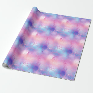 Papel De Regalo Púrpura Pastel, Azul y Rosa Abstracto