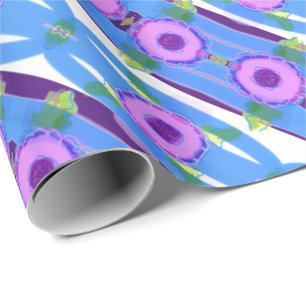 Papel De Regalo Púrpura rosa y azul ajuste de regalo
