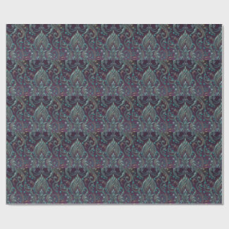 Papel De Regalo Púrpura Teal Dorado Metálico