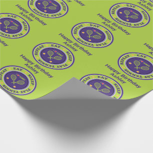 Papel De Regalo Púrpura - verde Comer, dormir, jugar tenis, propi