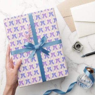 Papel De Regalo Púrpura y perwinkle, arcos y cintas