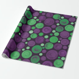 Papel De Regalo Púrpura y verde círculos