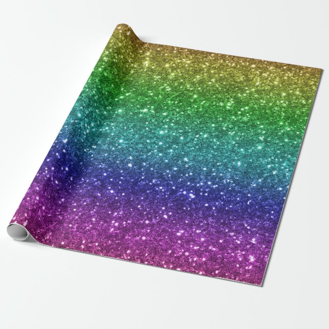 Papel De Regalo Purpurina arcoiris sin inconvenientes-1 (Desenrollado)