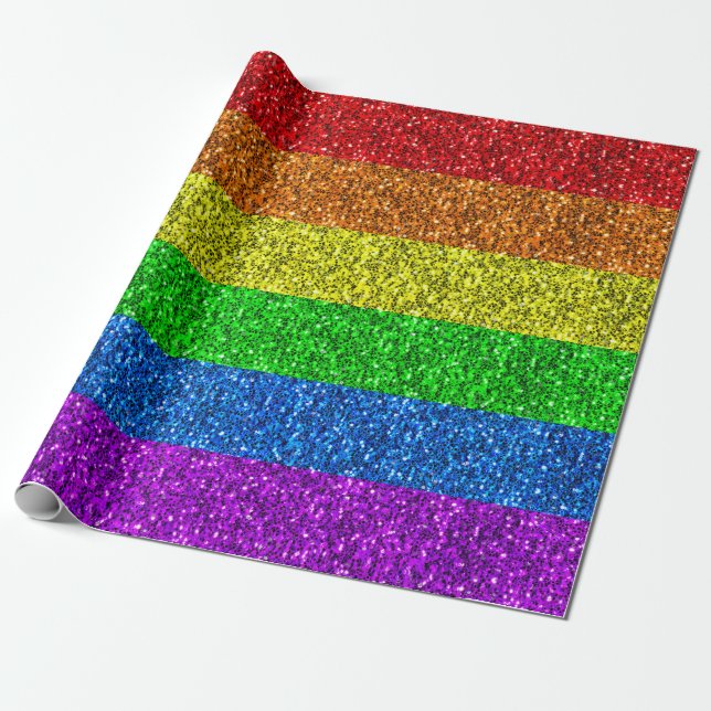 Papel De Regalo PURPURINA arcoíris vibrante de la bandera LGBT des (Desenrollado)