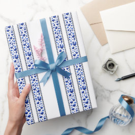 Papel De Regalo Purpurina azul