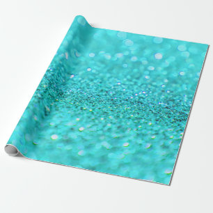 Papel De Regalo Purpurina azul Aqua