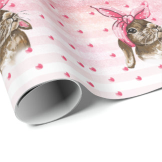 Papel De Regalo Purpurina Bunny pintado a mano