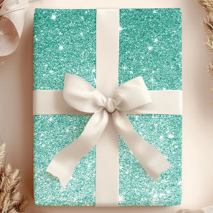 Papel De Regalo Purpurina con degradado teal