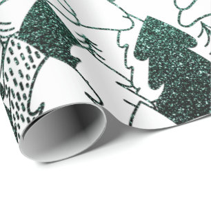 Papel De Regalo Purpurina de arbol blanco de madera de Navidad Ver