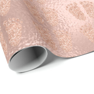 Papel De Regalo Purpurina de Baby Shower Chica Rosa de pies de oro