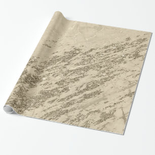Papel De Regalo Purpurina de champán de oro Marble Glossy