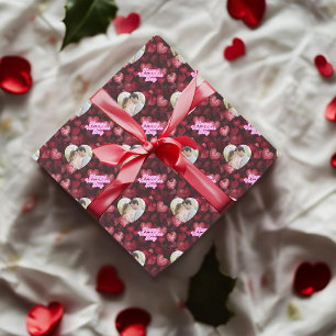 Papel De Regalo Purpurina de escarlata Personalizado de corazón