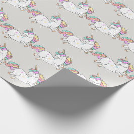 Papel De Regalo Purpurina de espárragos de unicornio dulce dulce d