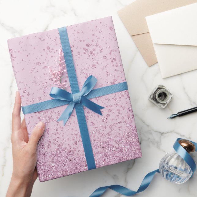 Papel De Regalo Purpurina de Faux Rosado (Regalar)