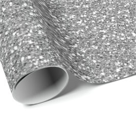 Papel De Regalo Purpurina de Glam Gris Plateado Sorprendentemente 