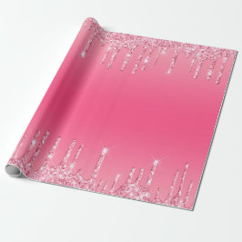 Papel De Regalo Purpurina de goteo rosa Girly Moda moderna