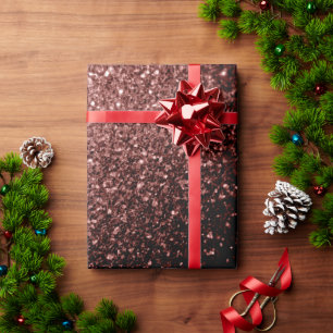 Papel De Regalo Purpurina de imitación rojo marrón