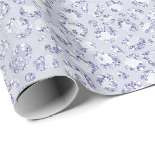 Papel De Regalo Purpurina de impresión de leopardo púrpura Glam 