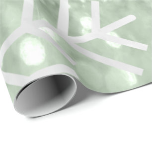 Papel De Regalo Purpurina de la verde menta del día de fiesta del
