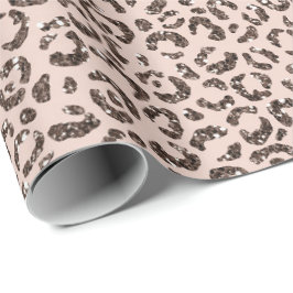 Papel De Regalo Purpurina de leopardo marrón de chocolate de choco