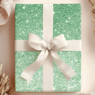 Papel De Regalo Purpurina de ómbre verde esmeralda