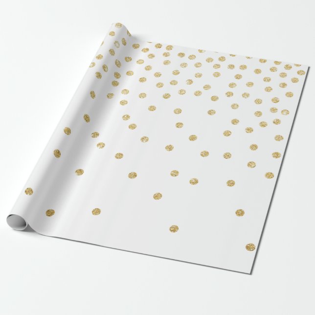 Papel De Regalo purpurina de oro elegante confetti patrón de punto (Desenrollado)