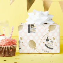 Purpurina de oro Globos y Gorras Fiestas Niños Cum