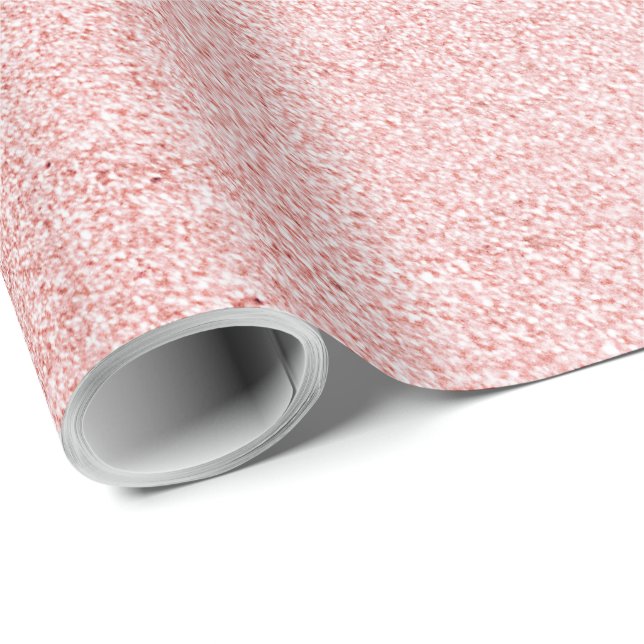 Papel De Regalo Purpurina de oro Rosa de lujo (Esquina del rollo)