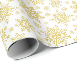 Papel De Regalo Purpurina de oro Snowflakes