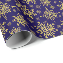 Papel De Regalo Purpurina de oro Snowflakes