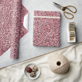Papel De Regalo Purpurina de parkle de impresión de leopardo rosa