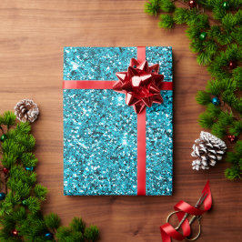 Papel De Regalo Purpurina de parkle Turquoise Aqua Glitzy