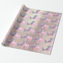 Papel De Regalo Purpurina de parkol de unicornio