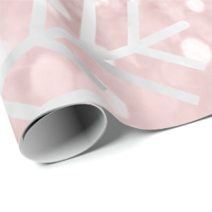 Papel De Regalo Purpurina de Rubor del rosa del día de fiesta del