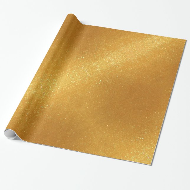 Papel De Regalo Purpurina Dorada de Moda (Desenrollado)