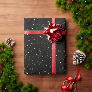Papel De Regalo Purpurina dorada falsa y destellos