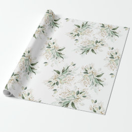 Papel De Regalo Purpurina dorado deja la vegetación elegante sueño