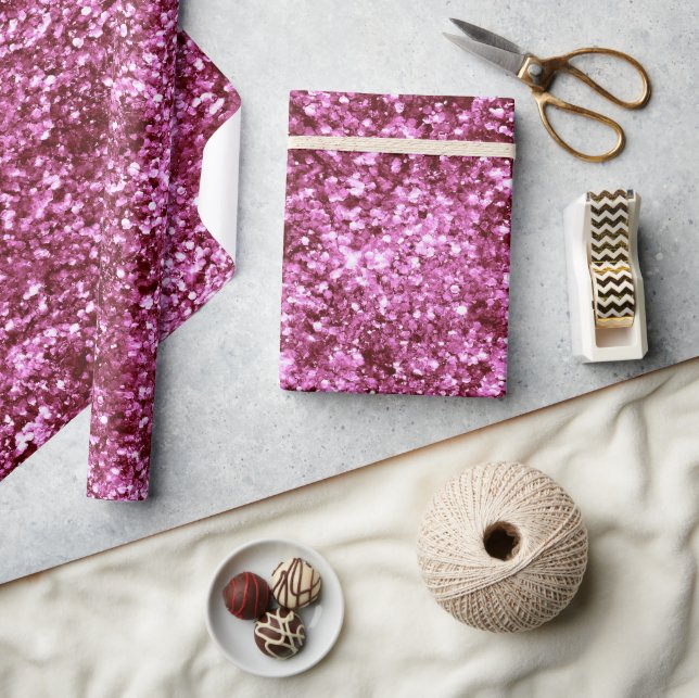 Papel De Regalo Purpurina Girly Pink (Artesanía)