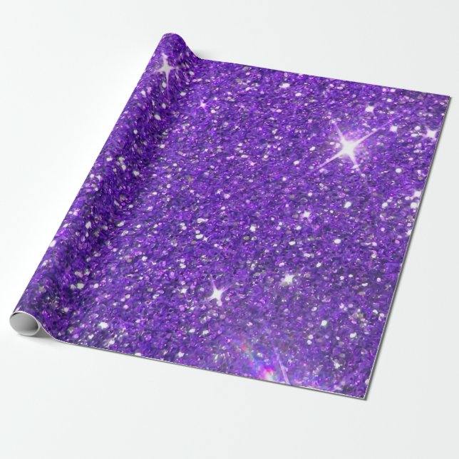 Papel De Regalo Purpurina Glitz de moda Purple Sparkling (Desenrollado)