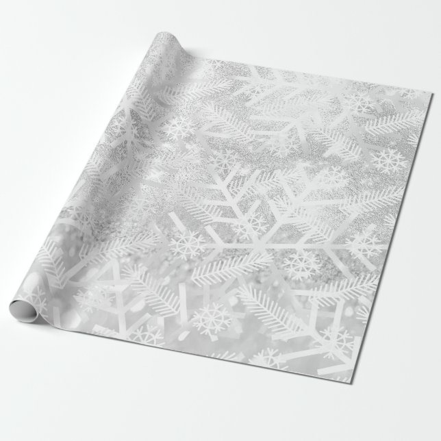 Papel De Regalo Purpurina Gray Silve Navidades navidad alegría de  (Desenrollado)