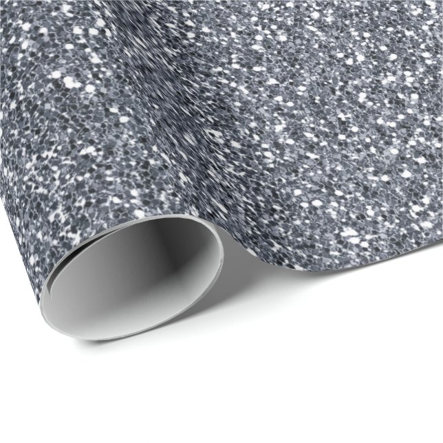 Papel De Regalo Purpurina Gris Gris Plateado Delicada Novia Blanca (Esquina del rollo)