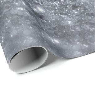 Papel De Regalo Purpurina Gris Gris Plateado Delicado Blanco Espár
