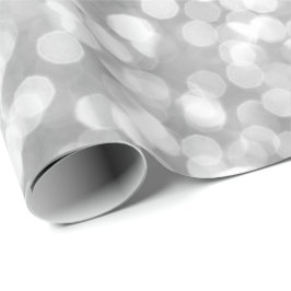 Papel De Regalo Purpurina gris plateado Bonito blanco Bokeh