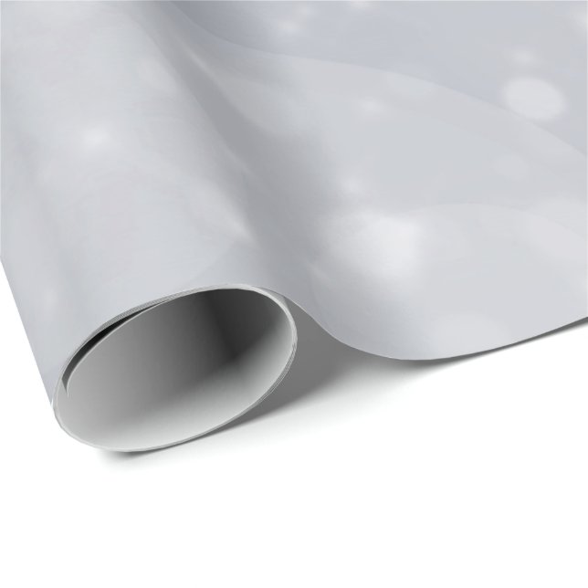 Papel De Regalo Purpurina gris plateado Bonito blanco Chispa de bo (Esquina del rollo)