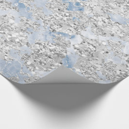 Papel De Regalo Purpurina Marble Gris Gris Plata Piedra Azul