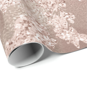 Papel De Regalo Purpurina Marble Rubor Rosa Silver Stone Glam