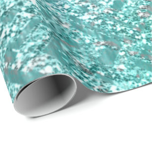 Papel De Regalo Purpurina metálico de Ocean Blue Aqua Tiffany